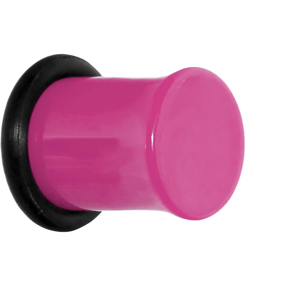 0 Gauge Acrylic Neon Pink Plug