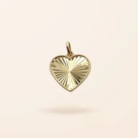 10K Gold Fluted Heart Charm