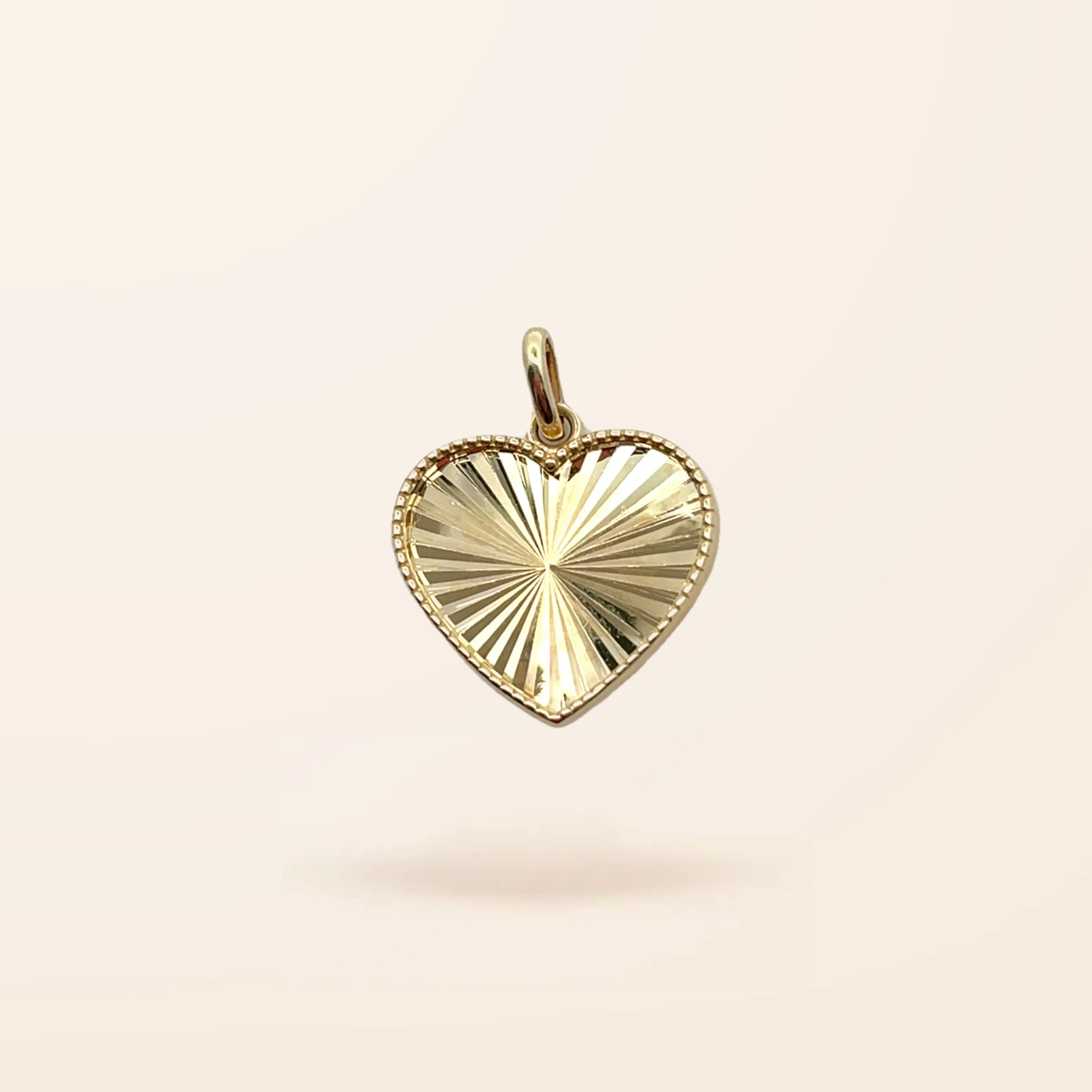 10K Gold Fluted Heart Charm
