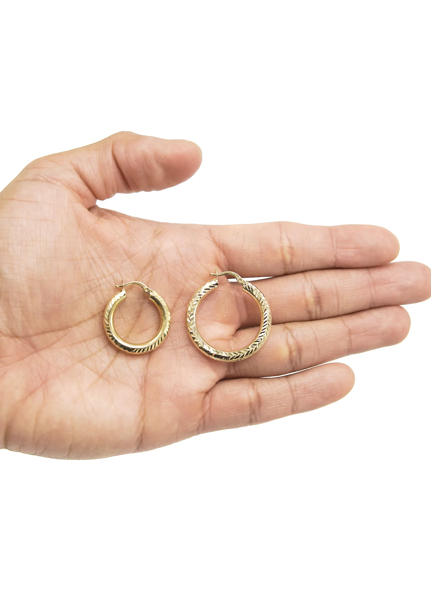 10K Womens Gold Hoop Earrings | Customizable Size
