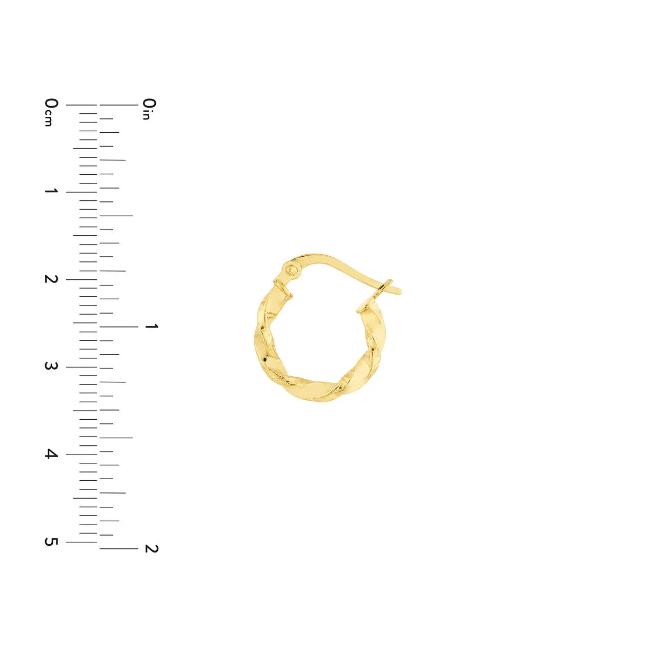 10K Yellow Gold Small Twisted Hoops