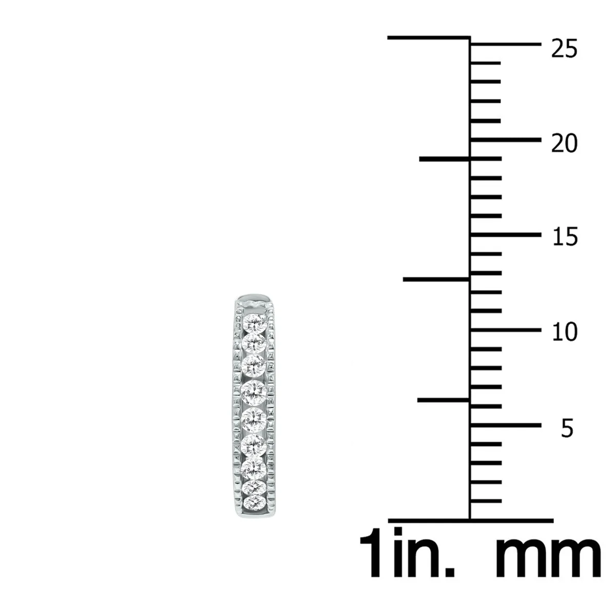 1/4 Carat Tw Small Diamond Channel Set Huggie Hoop Earrings In 10K White Gold