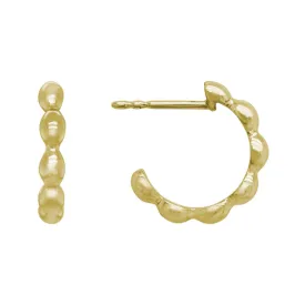 14k Gold Beaded Hoops