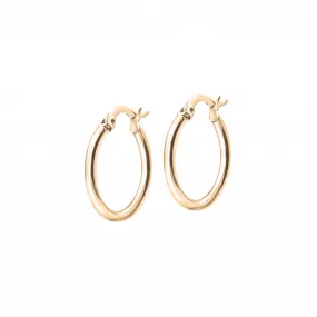 14k Gold Hoops - Slim