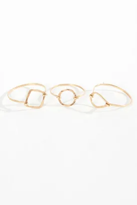 14K Gold Multi Shaped Small Frame Rings