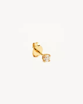 14k Solid Gold Water Drop Diamond Stud Earring