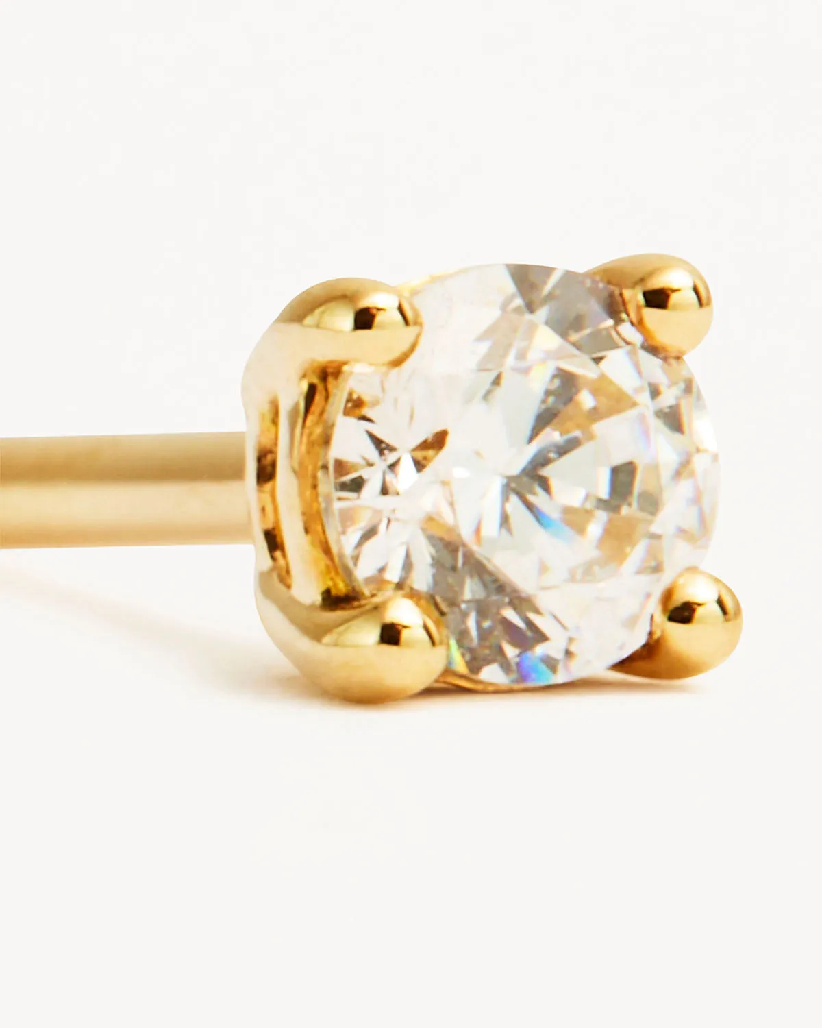 14k Solid Gold Water Drop Diamond Stud Earring