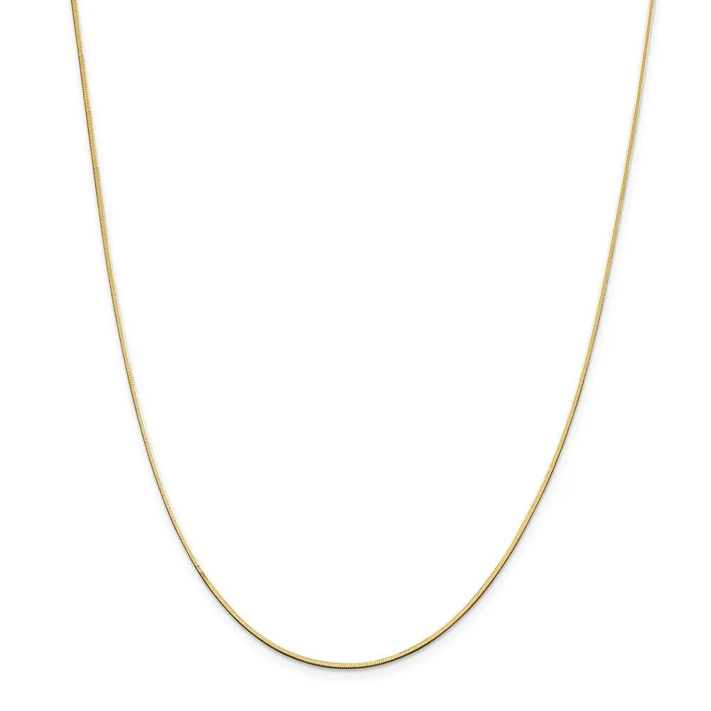 1.4mm, 14 Karat Yellow Gold, Octagonal Snake Chain - 20 inch
