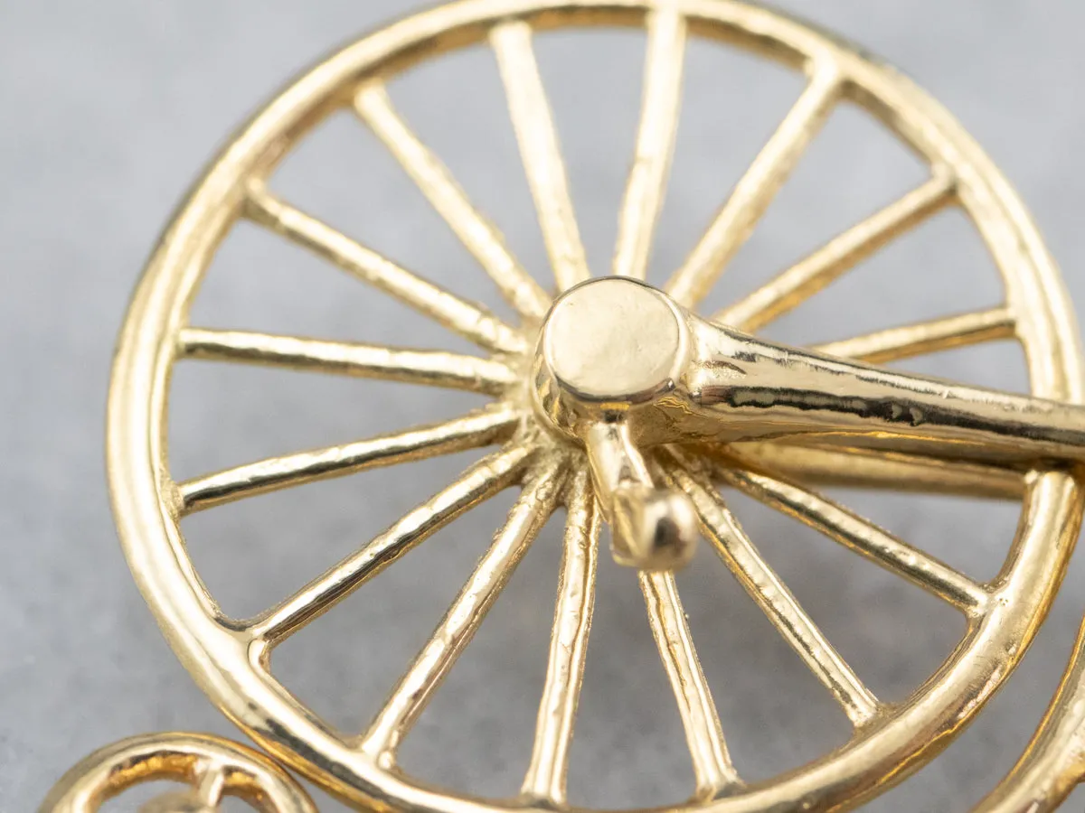 18K Gold Penny-farthing Moving Charm