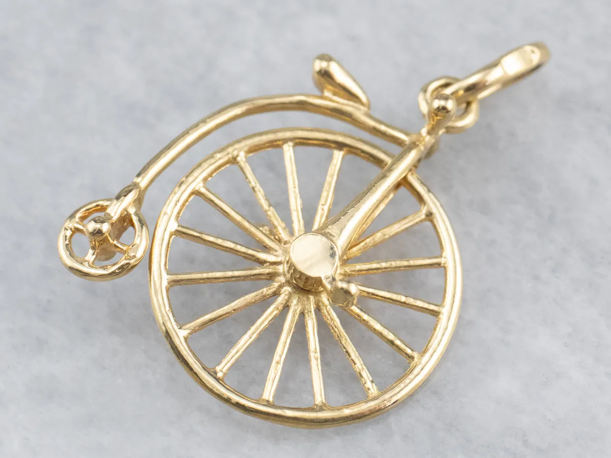 18K Gold Penny-farthing Moving Charm