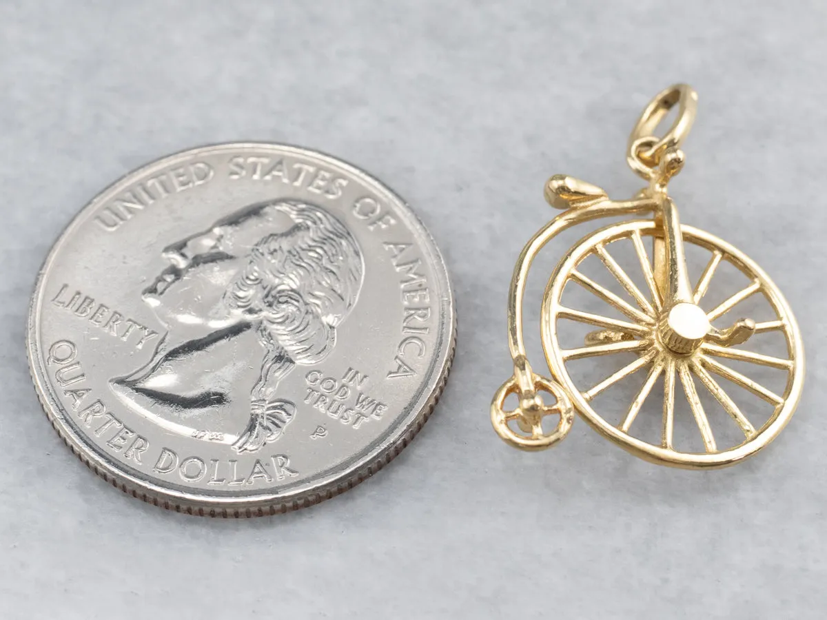 18K Gold Penny-farthing Moving Charm