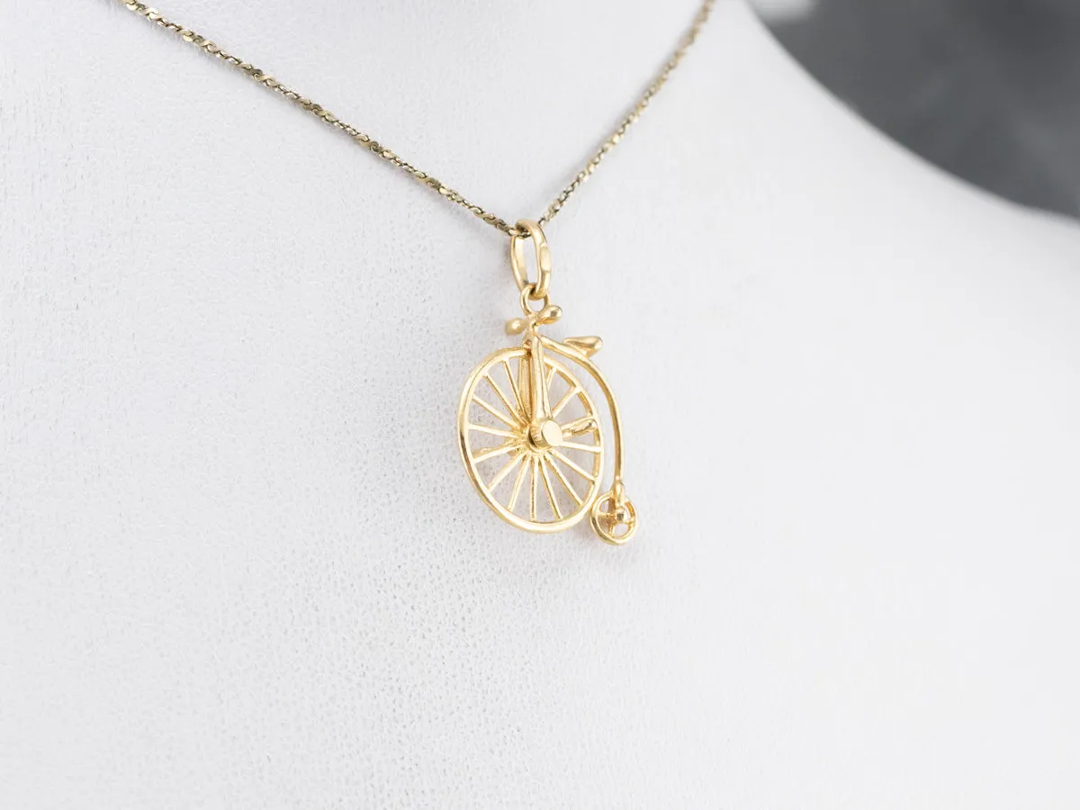 18K Gold Penny-farthing Moving Charm