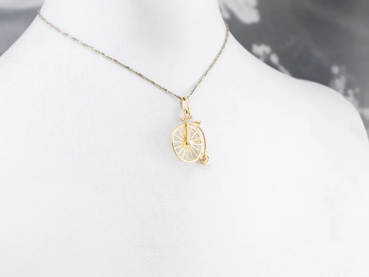 18K Gold Penny-farthing Moving Charm