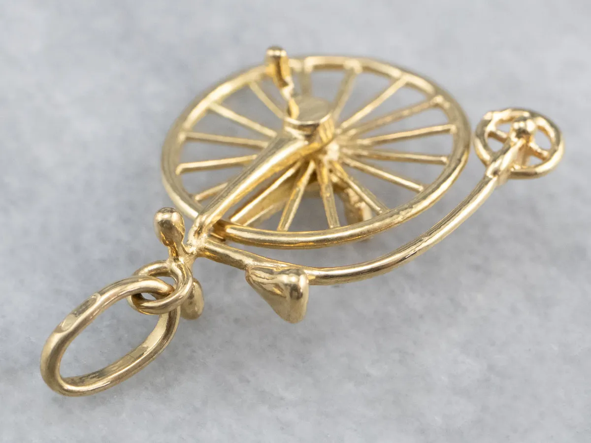 18K Gold Penny-farthing Moving Charm