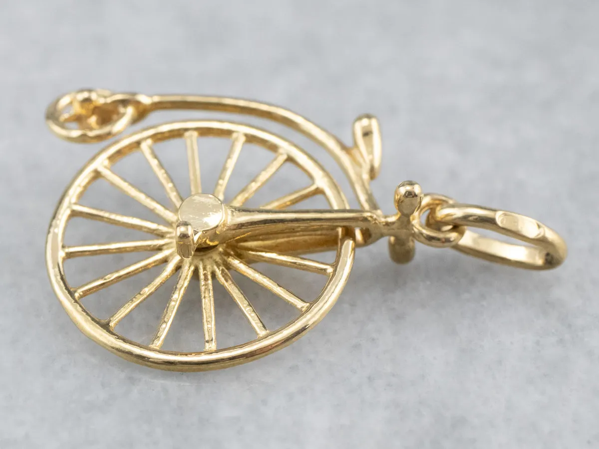 18K Gold Penny-farthing Moving Charm