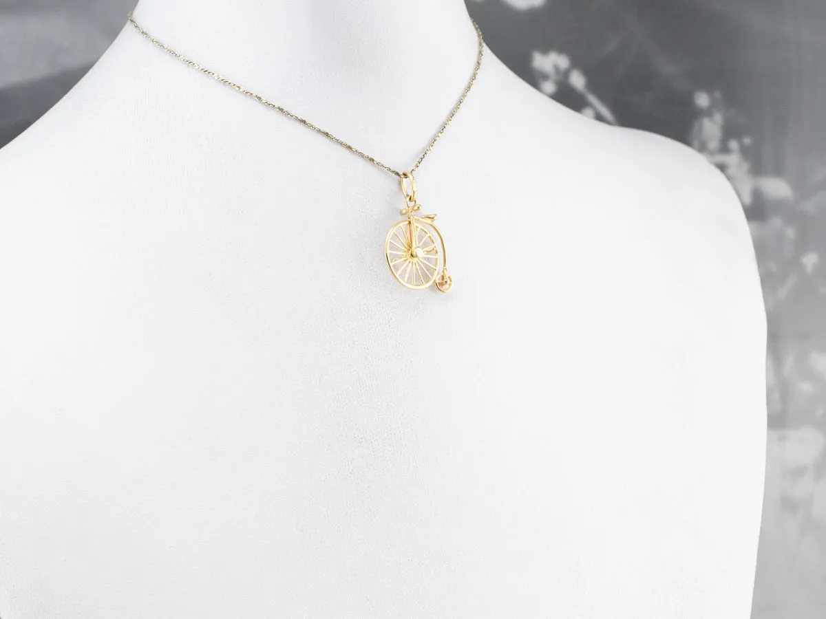 18K Gold Penny-farthing Moving Charm