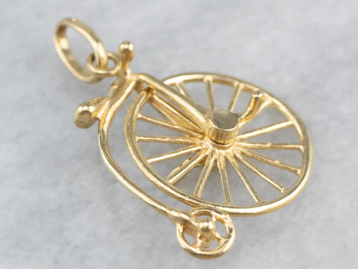 18K Gold Penny-farthing Moving Charm