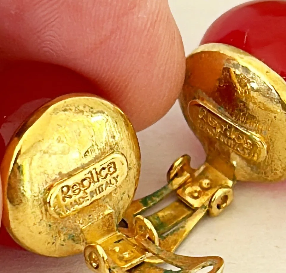 1970s signed designer clip on earrings