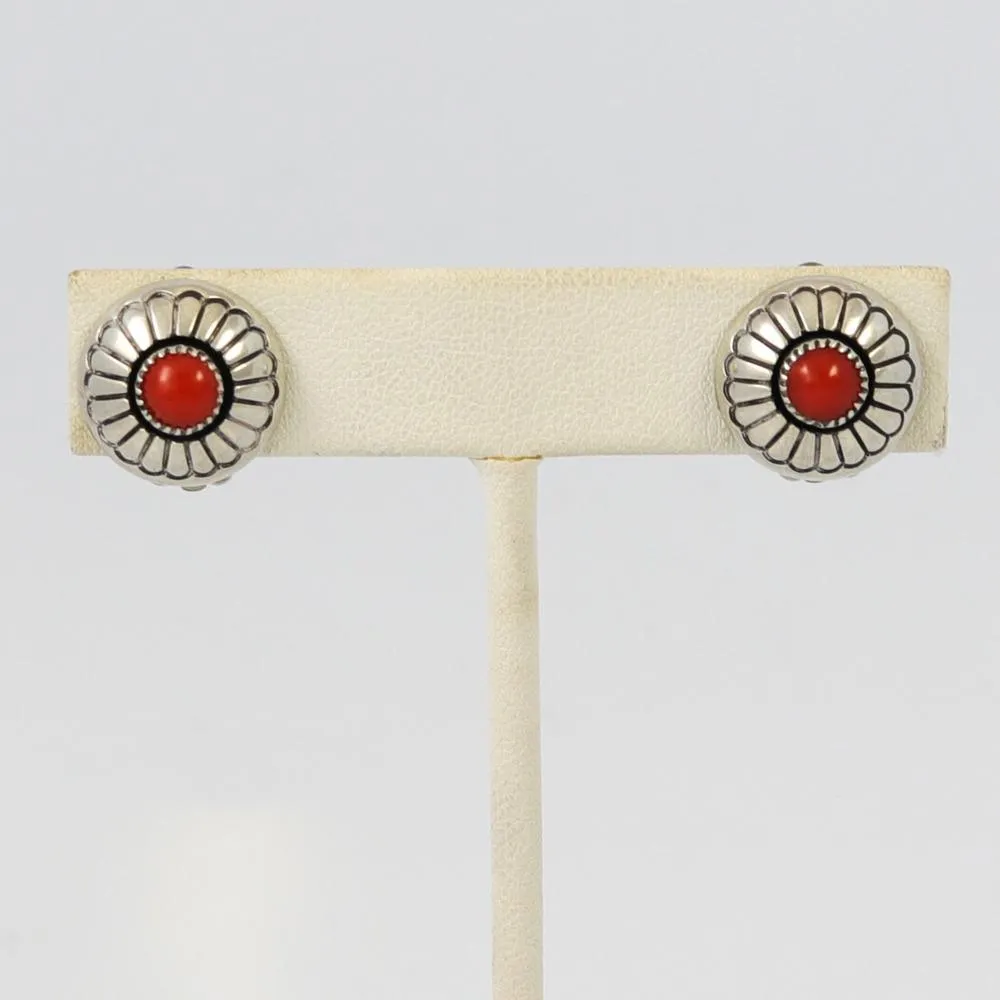 1980s Coral Clip Earrings