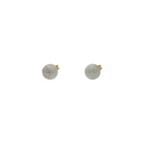 22K Multi Tone Gold Glass Blast Ball Studs