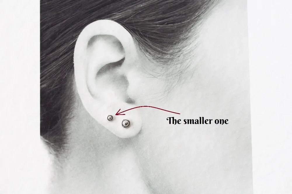 3mm Teeny Tiny Sterling Silver UFO Stud Earrings