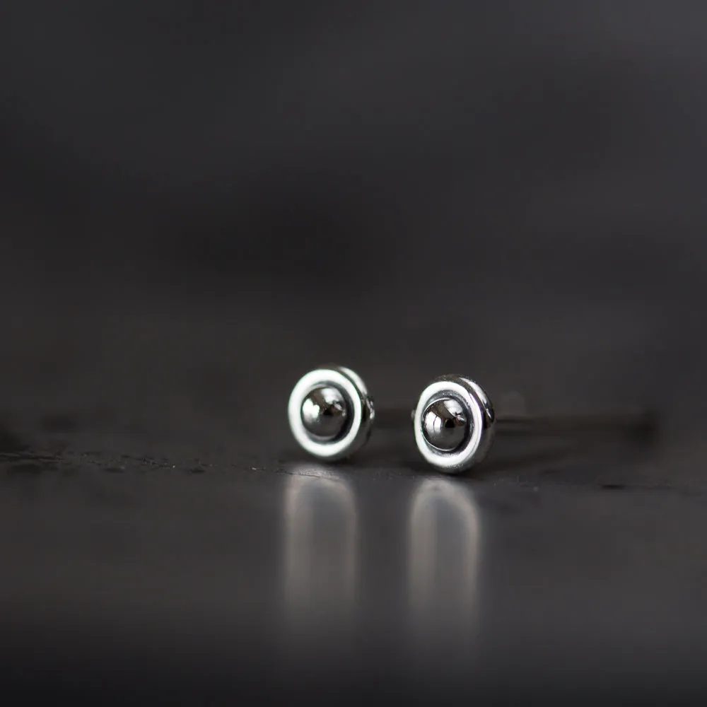 3mm Teeny Tiny Sterling Silver UFO Stud Earrings