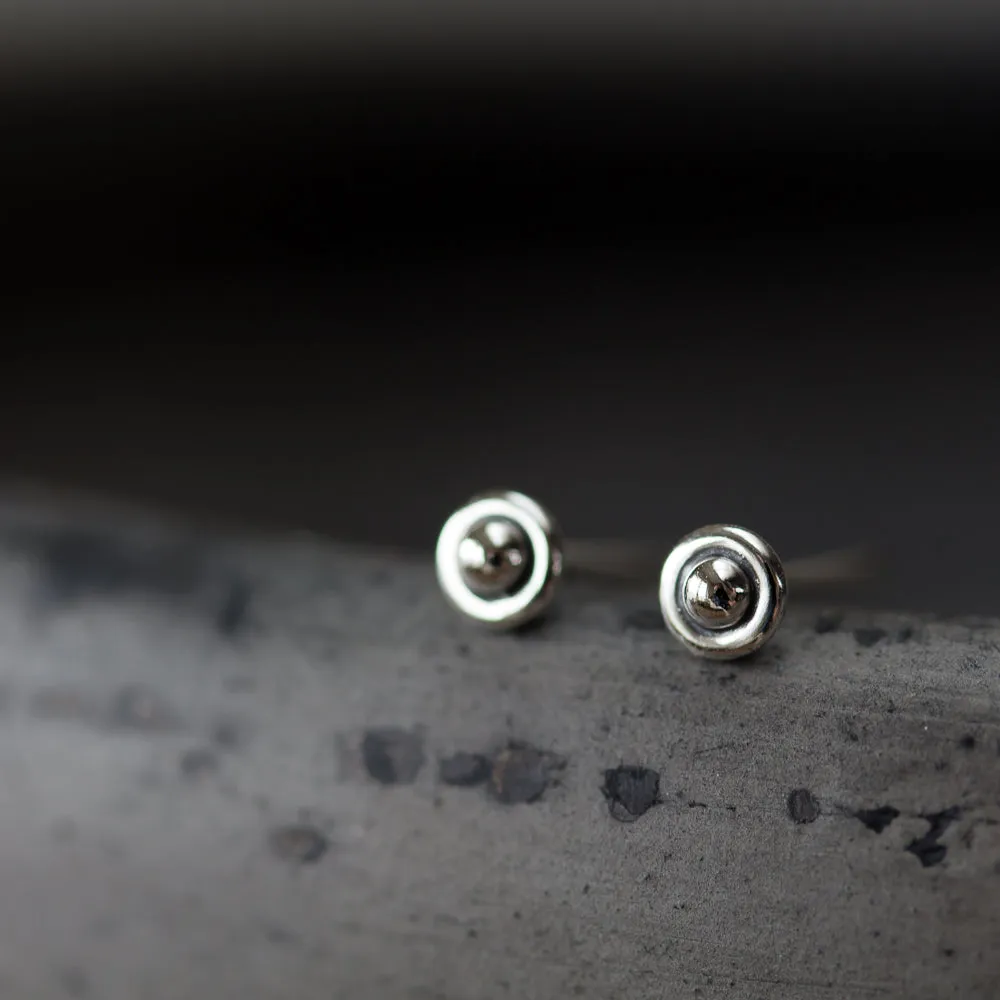 3mm Teeny Tiny Sterling Silver UFO Stud Earrings