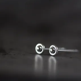 3mm Teeny Tiny Sterling Silver UFO Stud Earrings