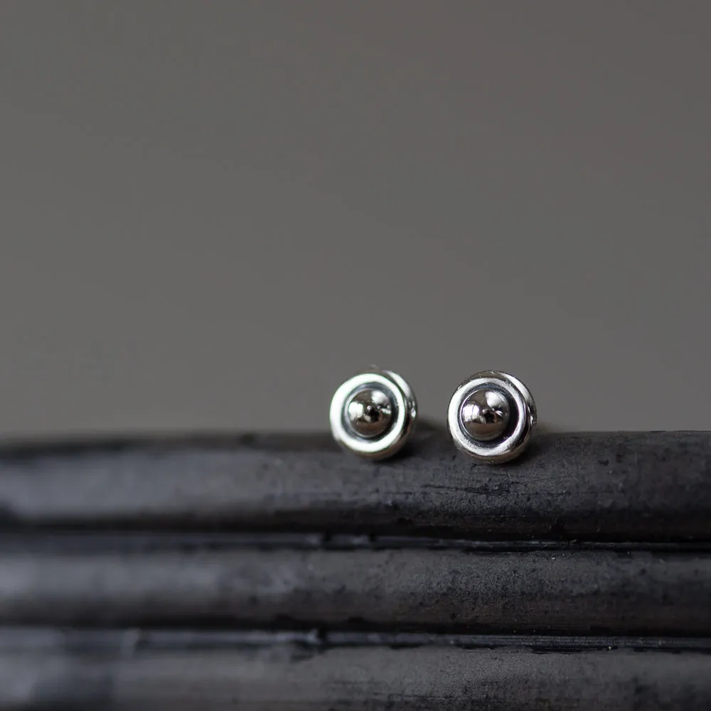 3mm Teeny Tiny Sterling Silver UFO Stud Earrings
