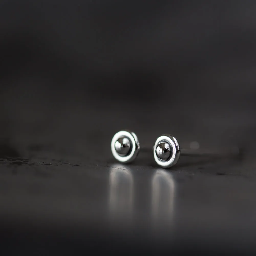 3mm Teeny Tiny Sterling Silver UFO Stud Earrings
