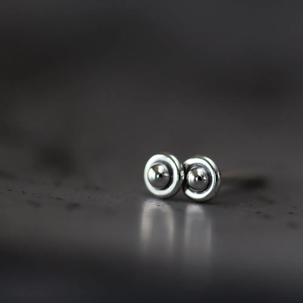 3mm Teeny Tiny Sterling Silver UFO Stud Earrings