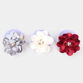 3PCs Girls Flower Hair Pin