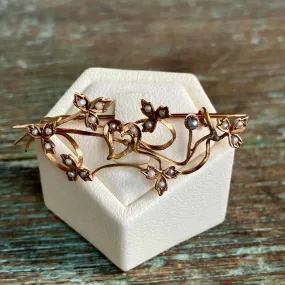 9ct Gold and Pearl Brooch | 42mm