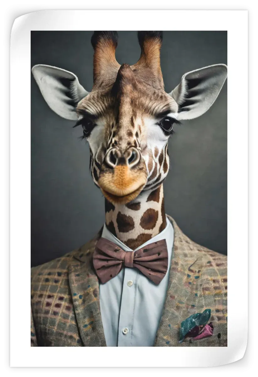 A Giraffe Portrait Wall Art