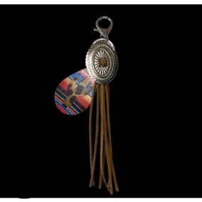 A8151 - Concho & Leather Tassel Clips with Cactus Serape