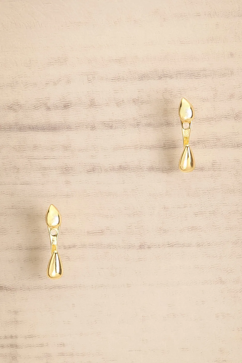 Abondance Gold | Teardrop Stud Drop Jacket Earrings