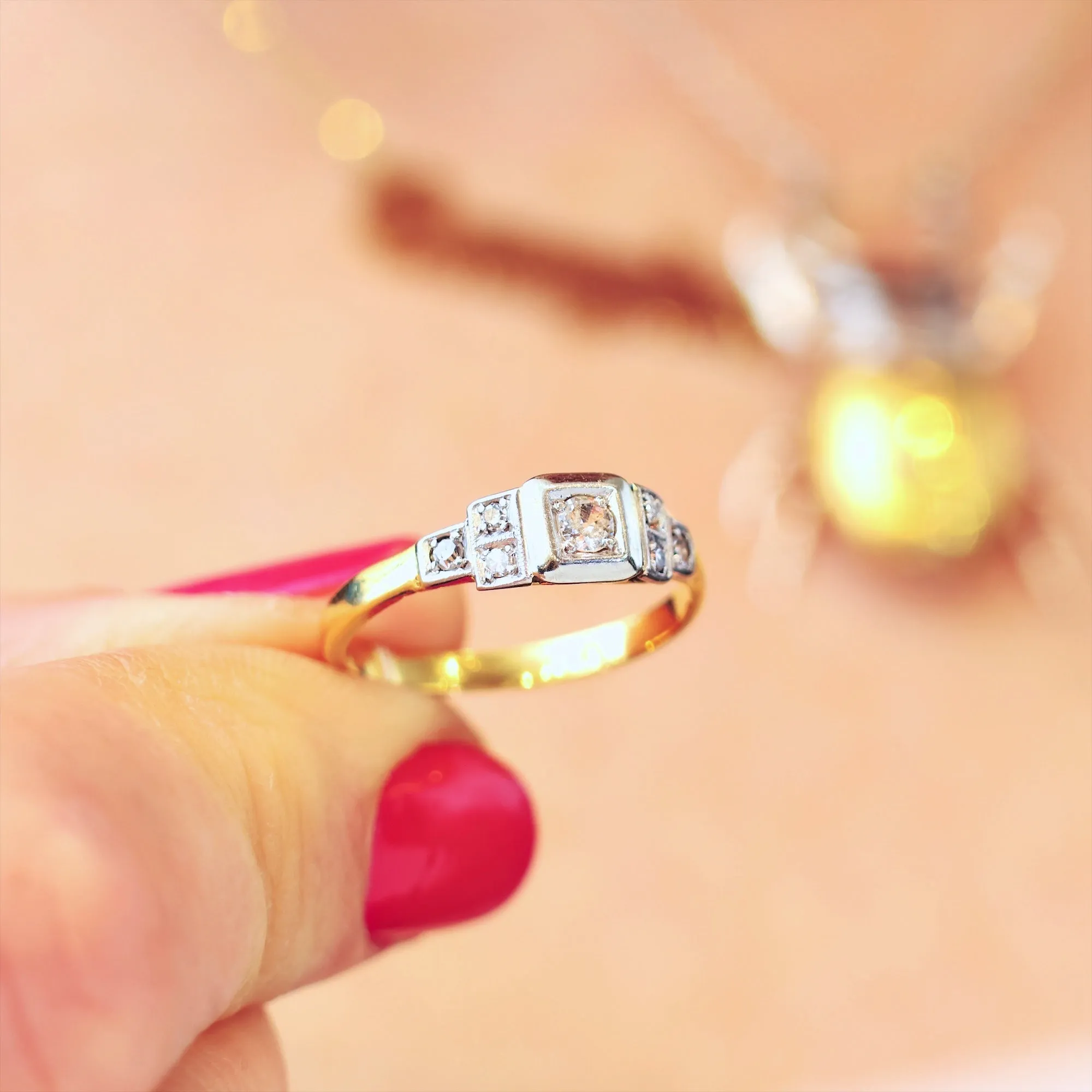 Adorable Vintage Art Deco Diamond Engagement Ring
