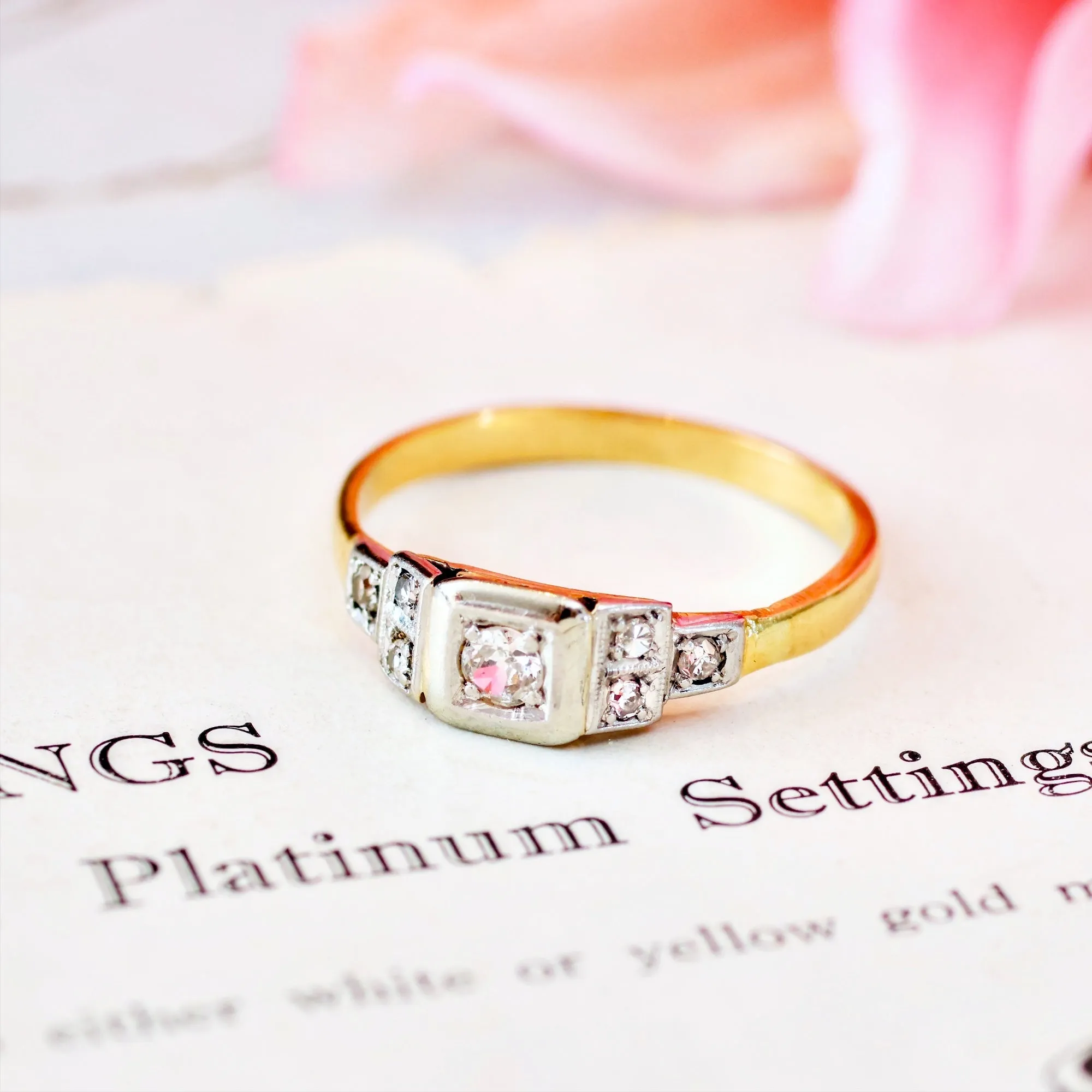 Adorable Vintage Art Deco Diamond Engagement Ring