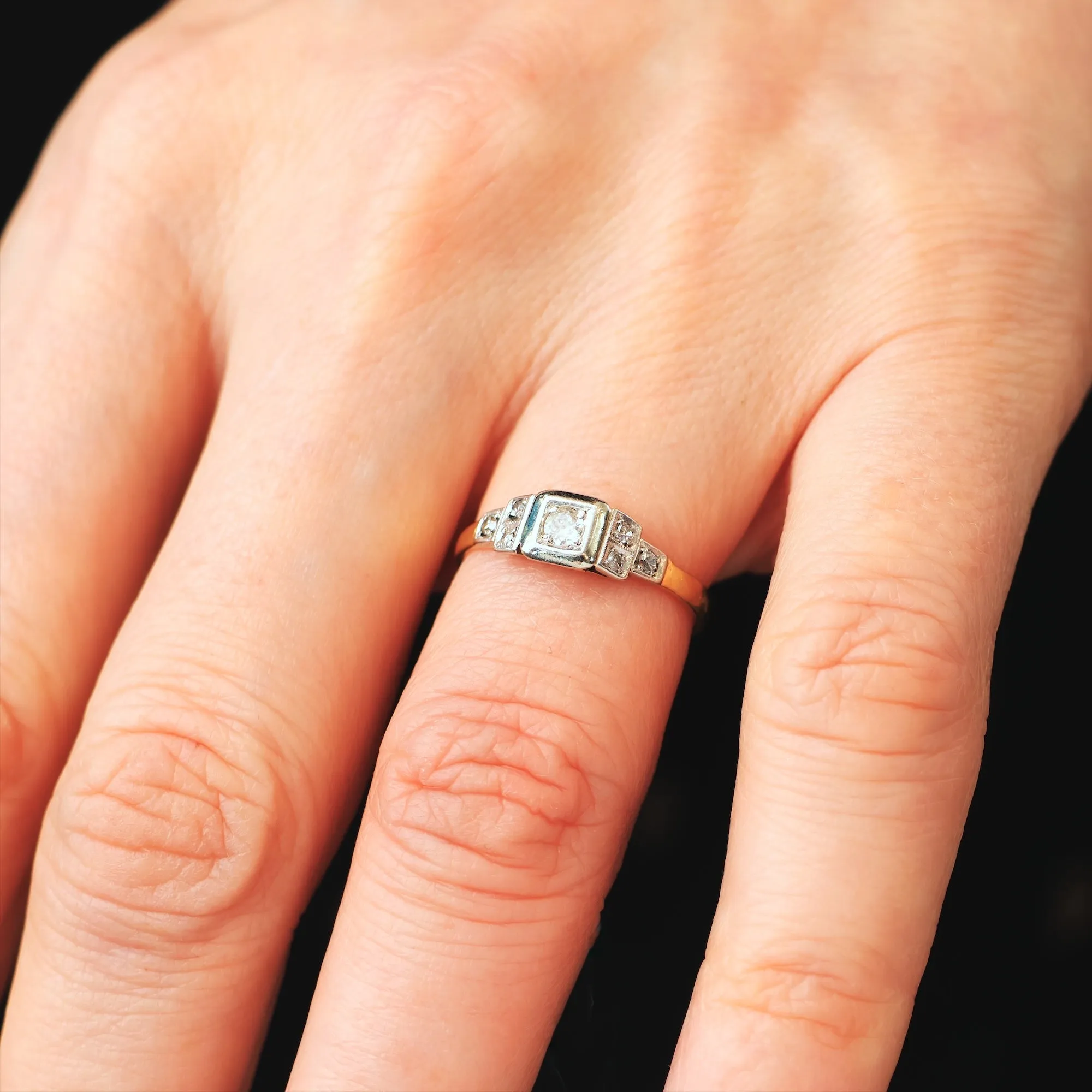 Adorable Vintage Art Deco Diamond Engagement Ring