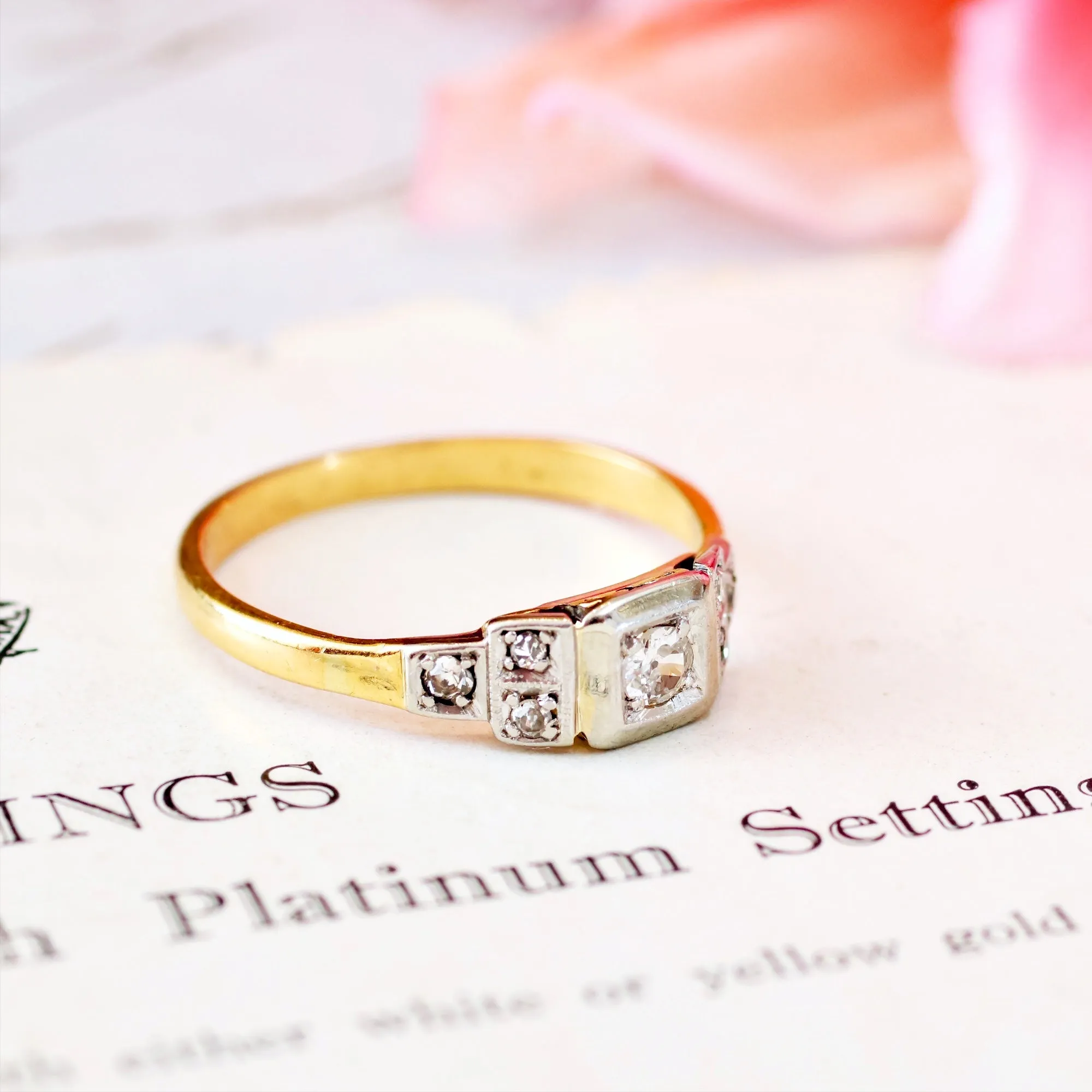 Adorable Vintage Art Deco Diamond Engagement Ring