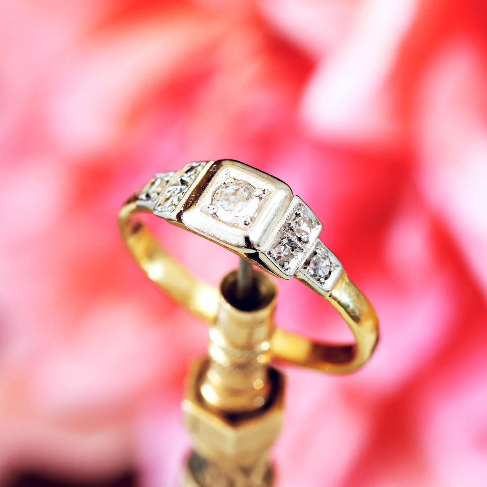 Adorable Vintage Art Deco Diamond Engagement Ring