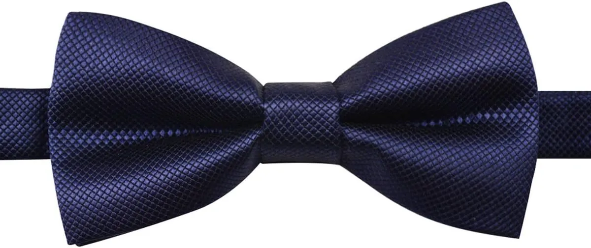 Alizeal Mens Solid Color Mini Squares Formal Banded Pre-tied Bow Ties, Pocket Square, Cufflinks Set Wedding Party Business