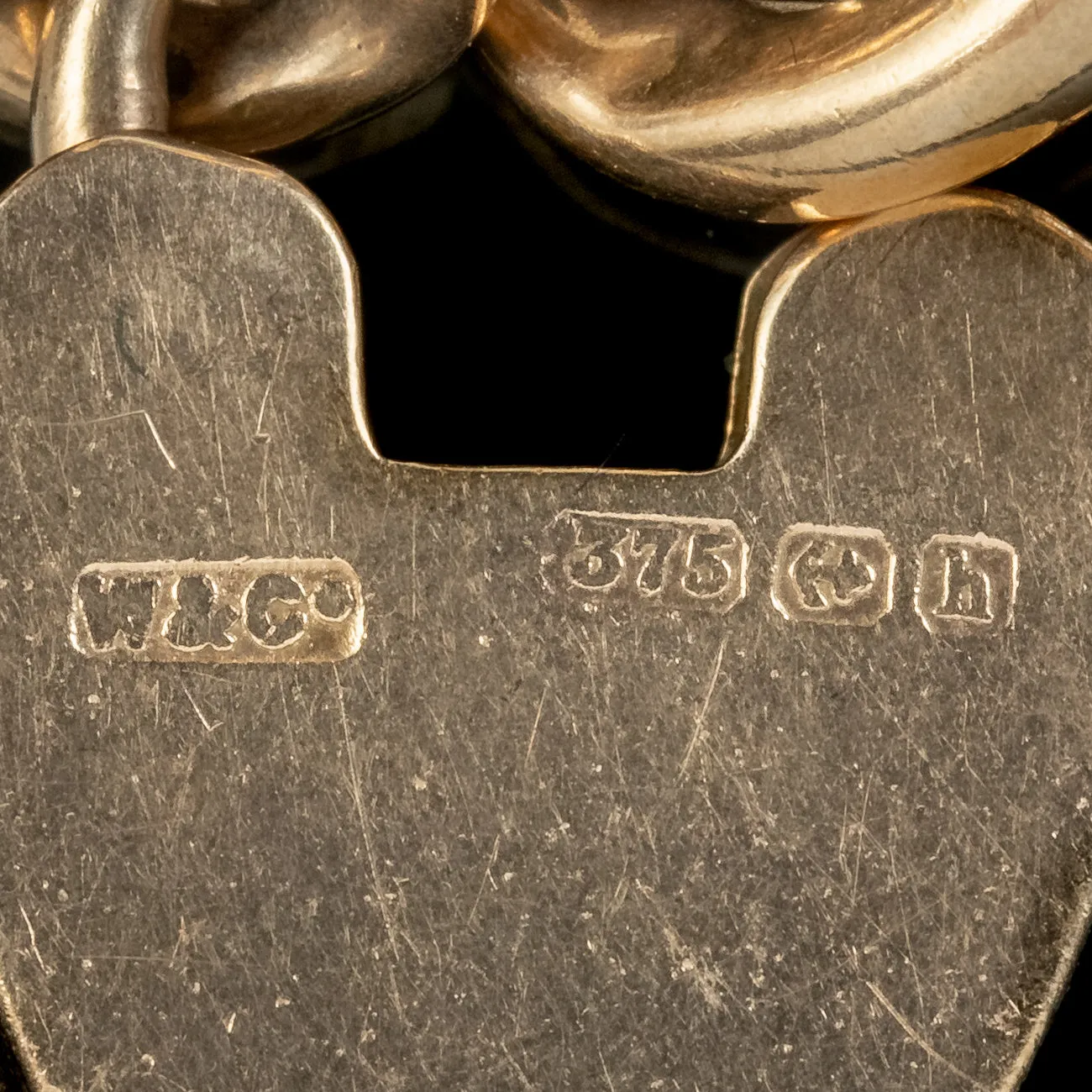 Antique Edwardian Curb Bracelet Heart Padlock Circa 1907