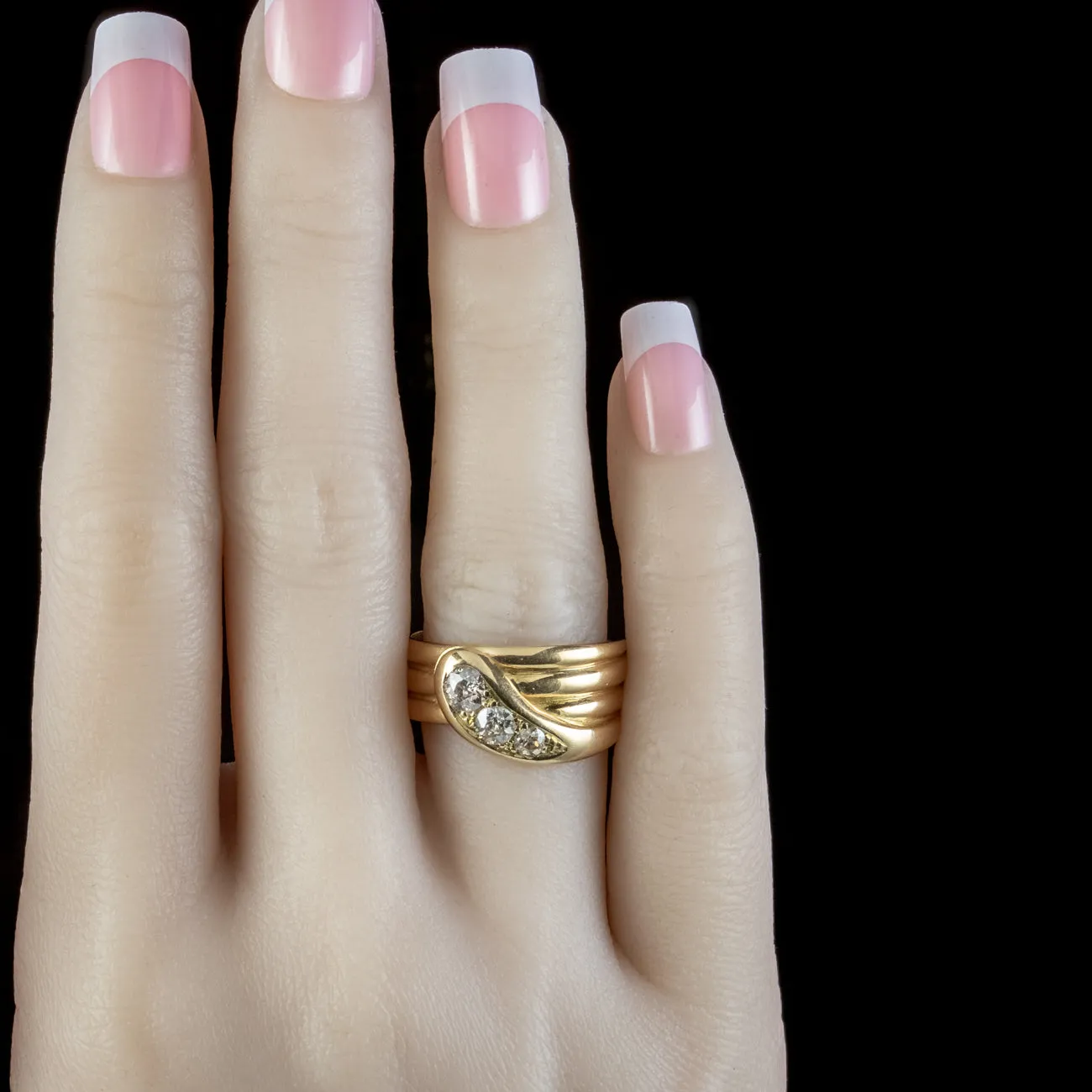 Antique Edwardian Diamond Snake Ring Dated 1914