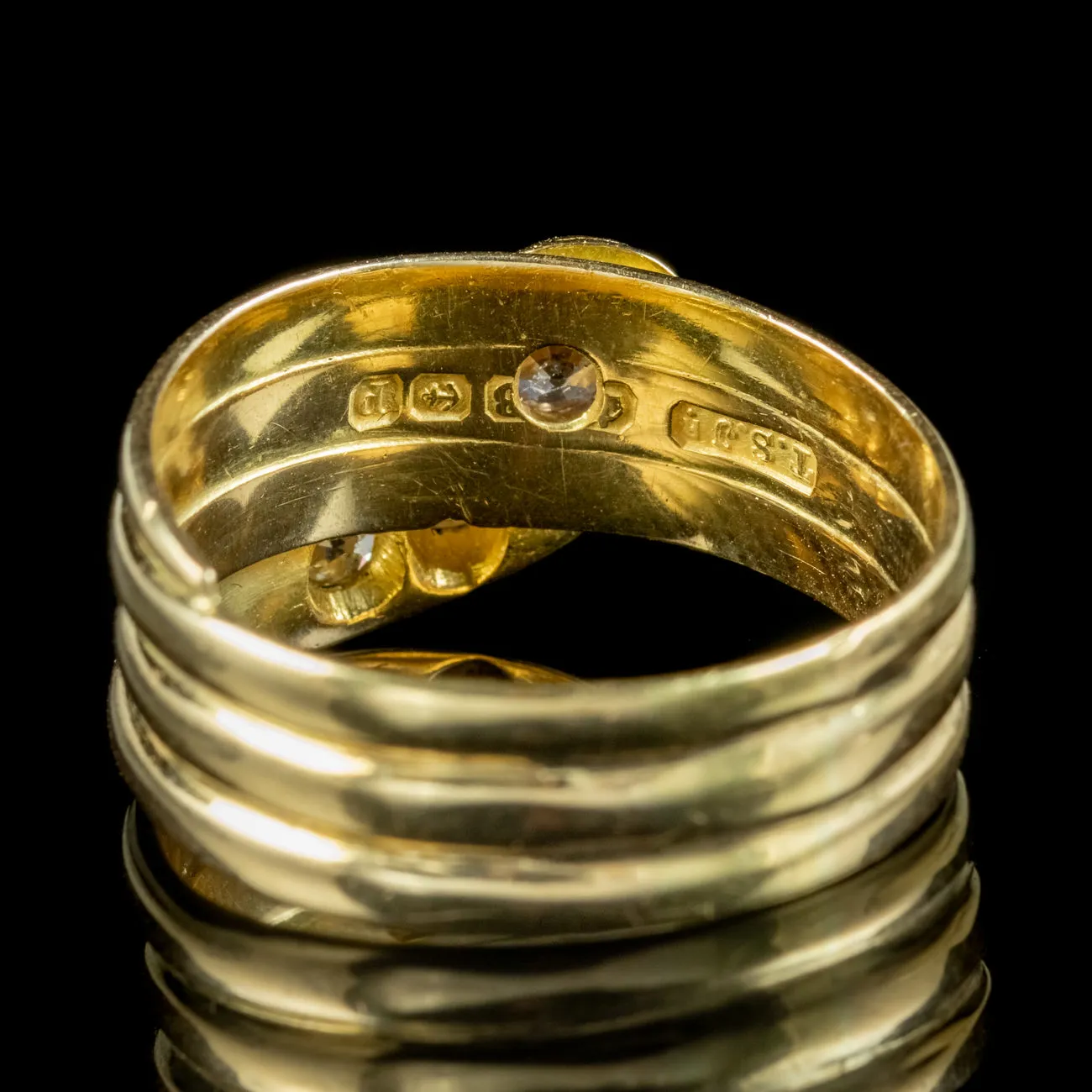 Antique Edwardian Diamond Snake Ring Dated 1914
