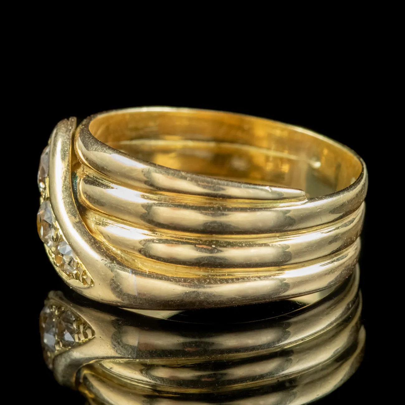 Antique Edwardian Diamond Snake Ring Dated 1914