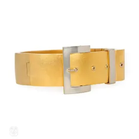 Antique gold and platinum buckle bracelet