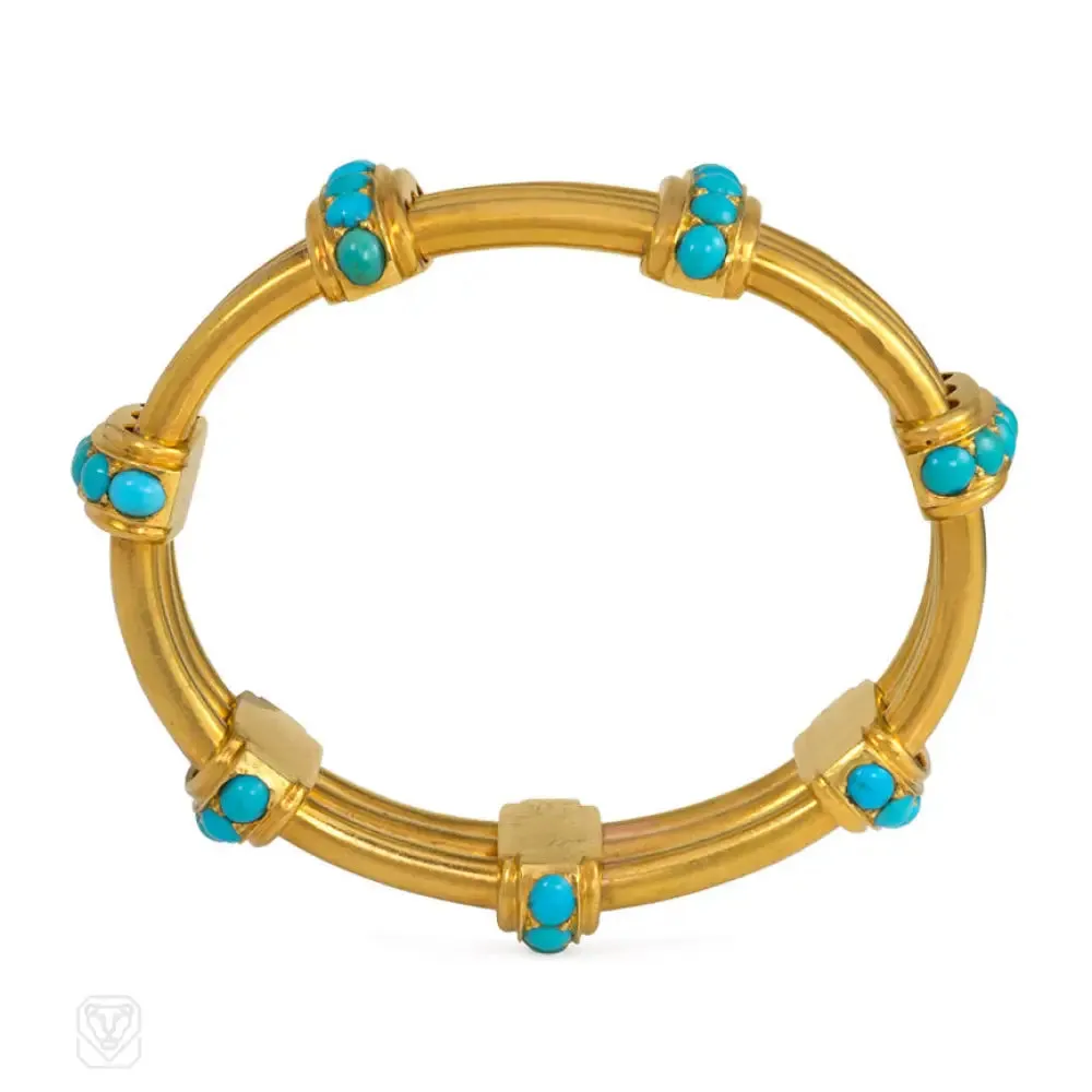 Antique gold and turquoise bracelet