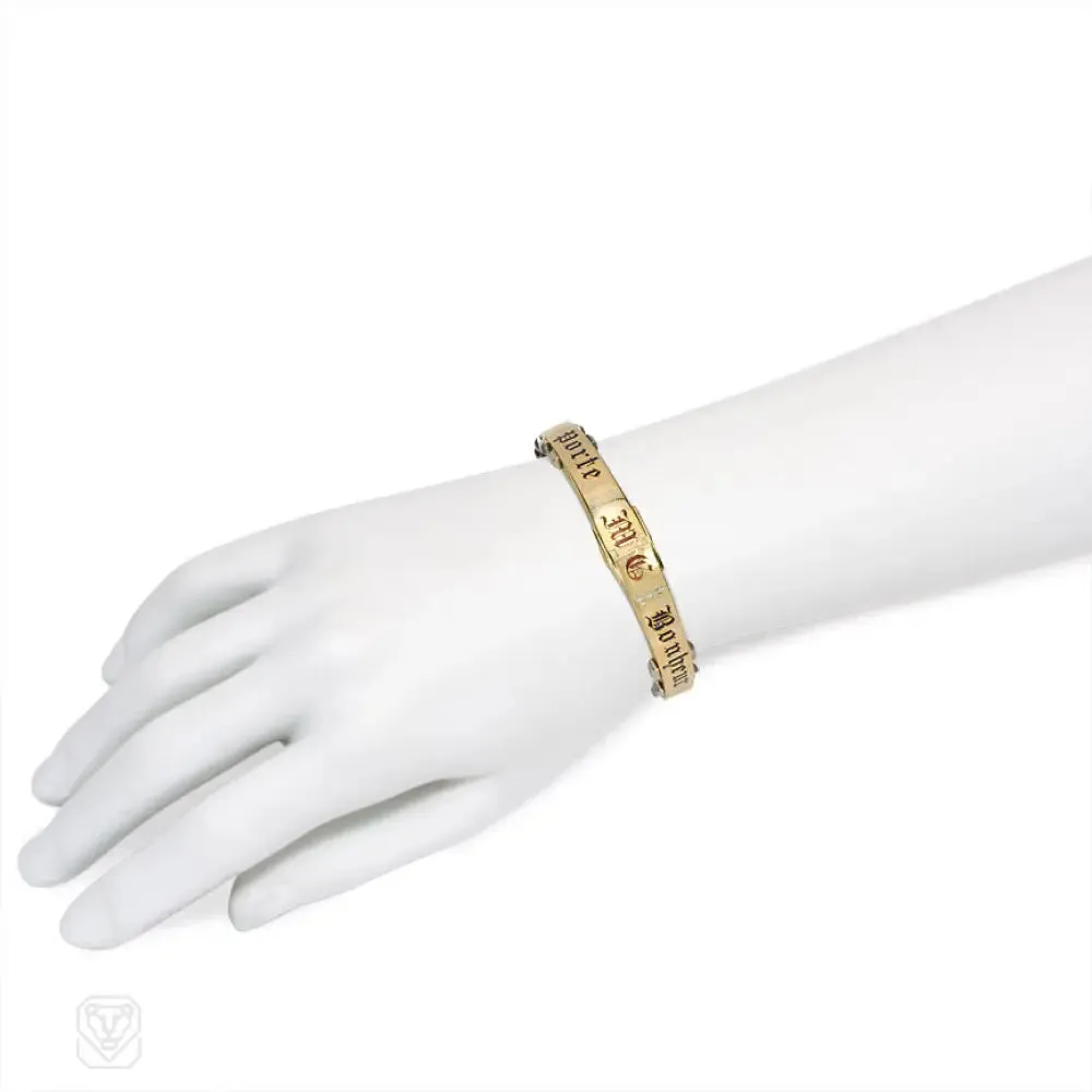 Antique "porte bonheur" horseshoe bracelet