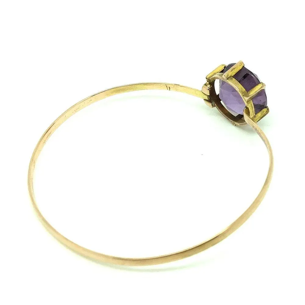 Antique Victorian Amethyst 9ct Rose Gold Bangle Bracelet